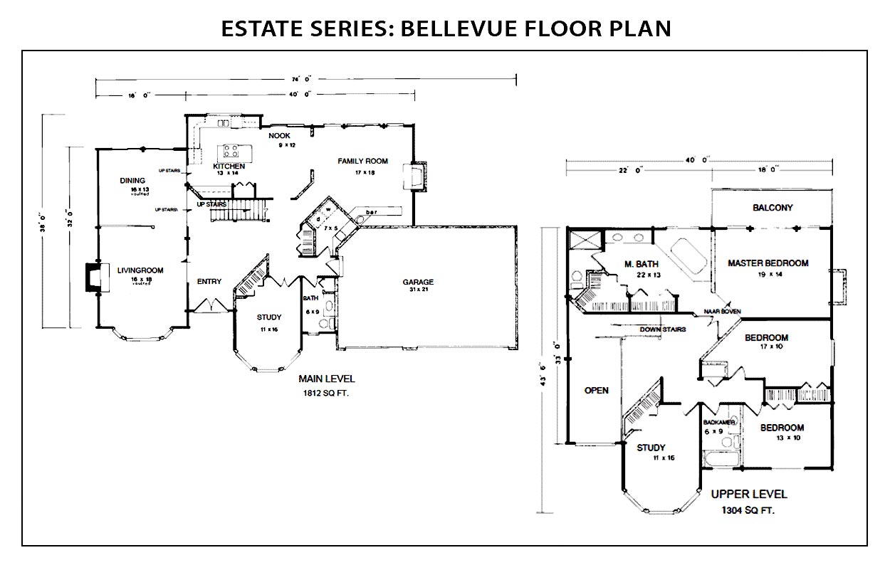 Bellevue Floor Plan Estate Series IHC